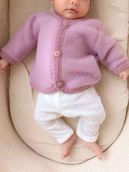Fleecejacke aus Merinowolle von Joha in Alte Rose