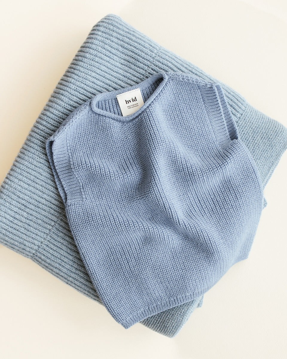 Hvid Pullunder Merinowolle ‚Vest Harvey‘ | Light Blue
