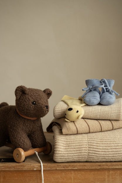 Hvid Strickschuhe Merinowolle ‚Booties‘ | Light Blue