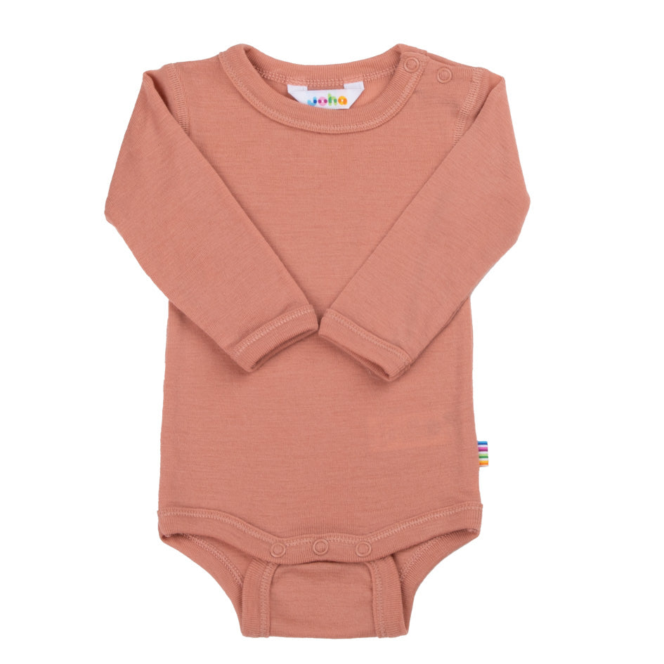 Merinowolle Bodysuit Langarm | Lachs