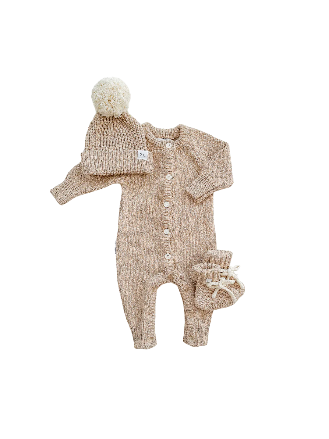 Classic Knit Romper  | Almond