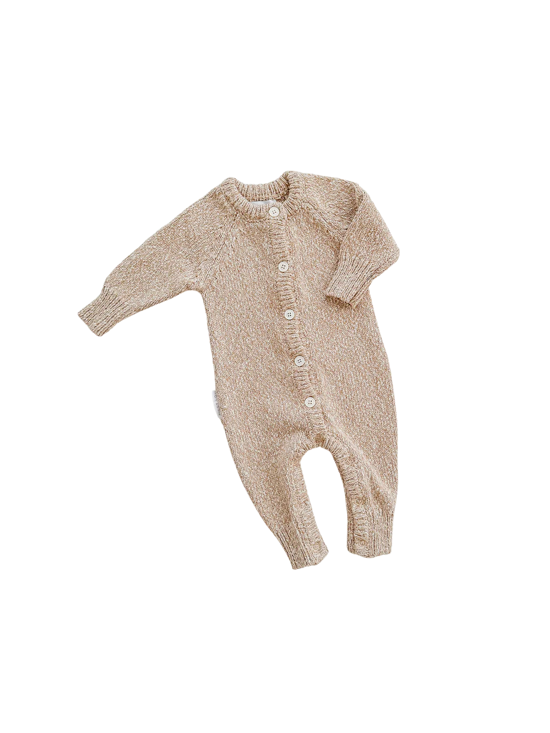 Classic Knit Romper  | Almond