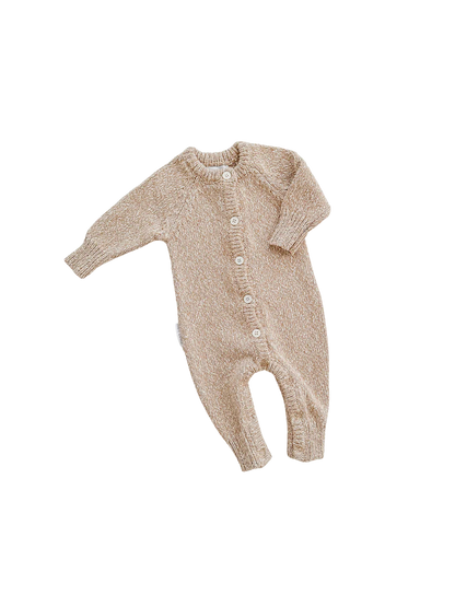 Classic Knit Romper  | Almond
