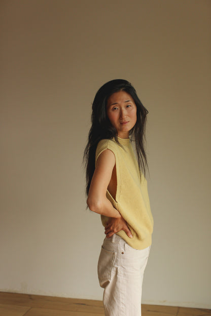Hvid Mama Pullunder Merinowolle ‚Vest Helle‘ | Light Yellow