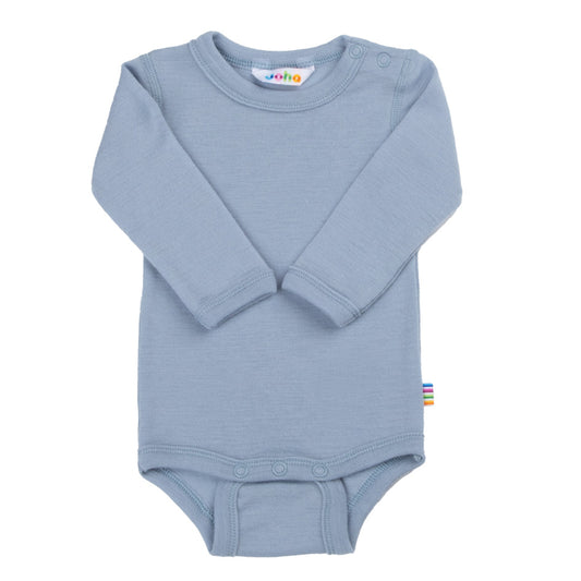 Merinowolle Bodysuit Langarm | Hellblau