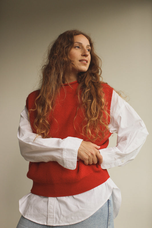 Pullunder aus Merinowolle von Hvid in Red