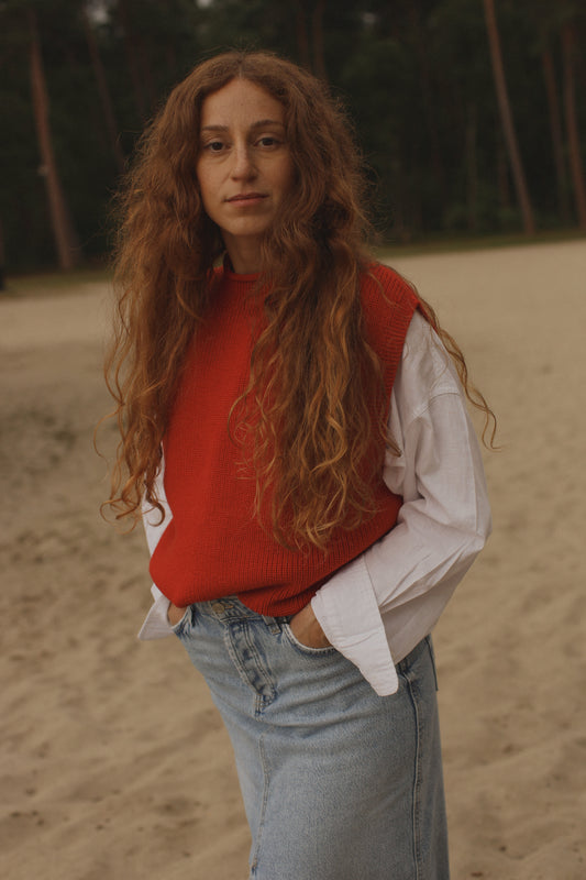 Hvid Mama Pullunder Merinowolle ‚Vest Helle‘ | Red
