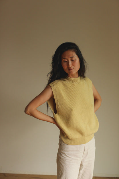 Hvid Mama Pullunder Merinowolle ‚Vest Helle‘ | Light Yellow