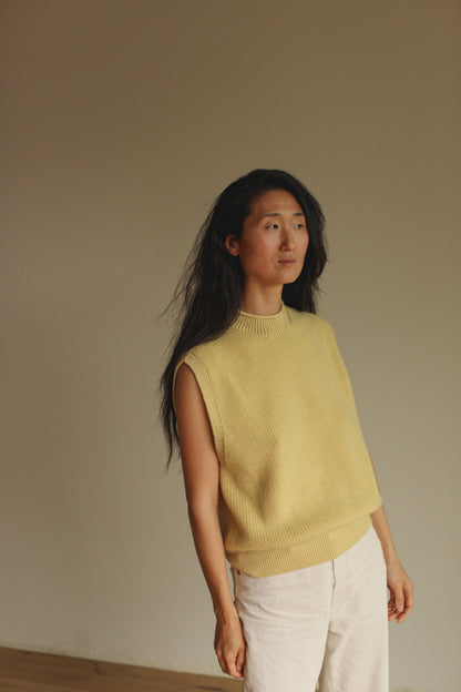 Hvid Mama Pullunder Merinowolle ‚Vest Helle‘ | Light Yellow