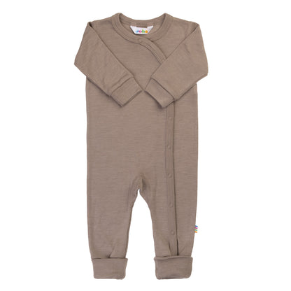 Joha Strampler Merinowolle Seide mit 2-in-1-Fuß | Dunkelbeige