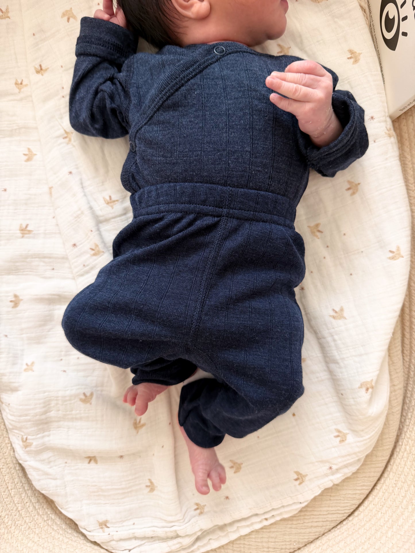 Merinowolle Seide Wickel Bodysuit | Navy