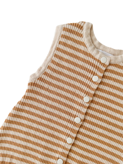 Bubble Knit Romper | Golden Stripes