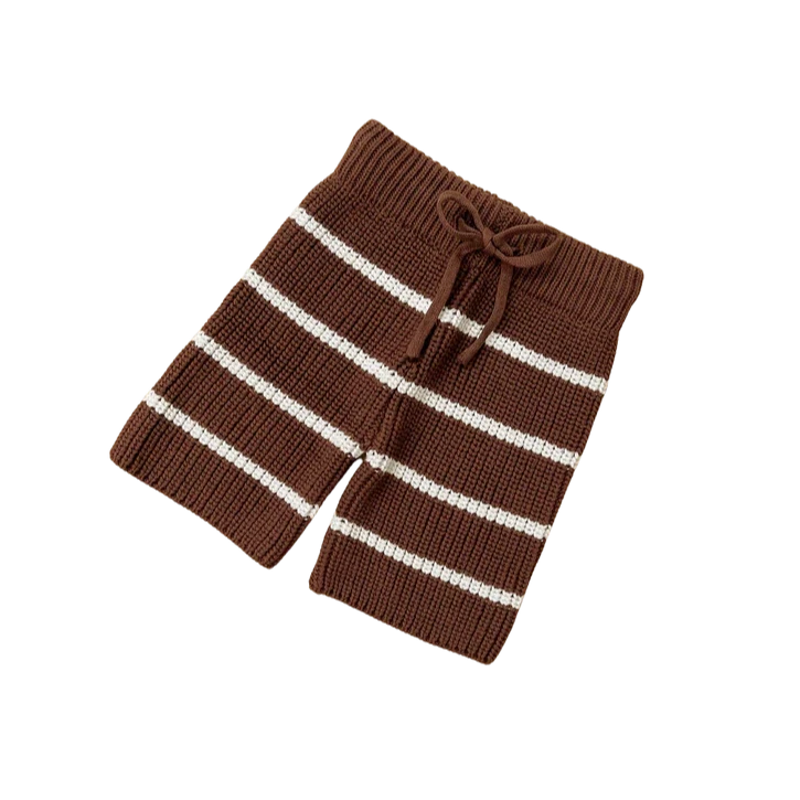 Cropped Knit Pants | 'Chocolate Stripe'