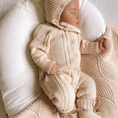 Classic Knit Romper | Biscotti Fleck