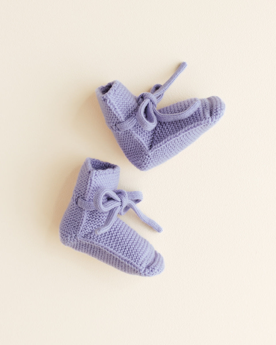 Hvid Strickschuhe Merinowolle ‚Booties‘ | Lilac