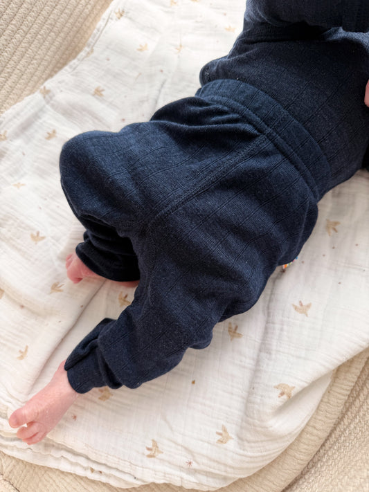 Merinowolle Seide Leggings | Navy