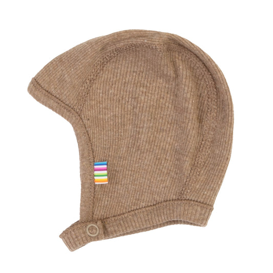 Erstlingsmütze Bonnet Bio-Baumwolle kbA | Dunkelbeige