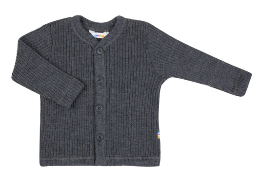 Merinowolle Ripp Cardigan | Dunkelgrau