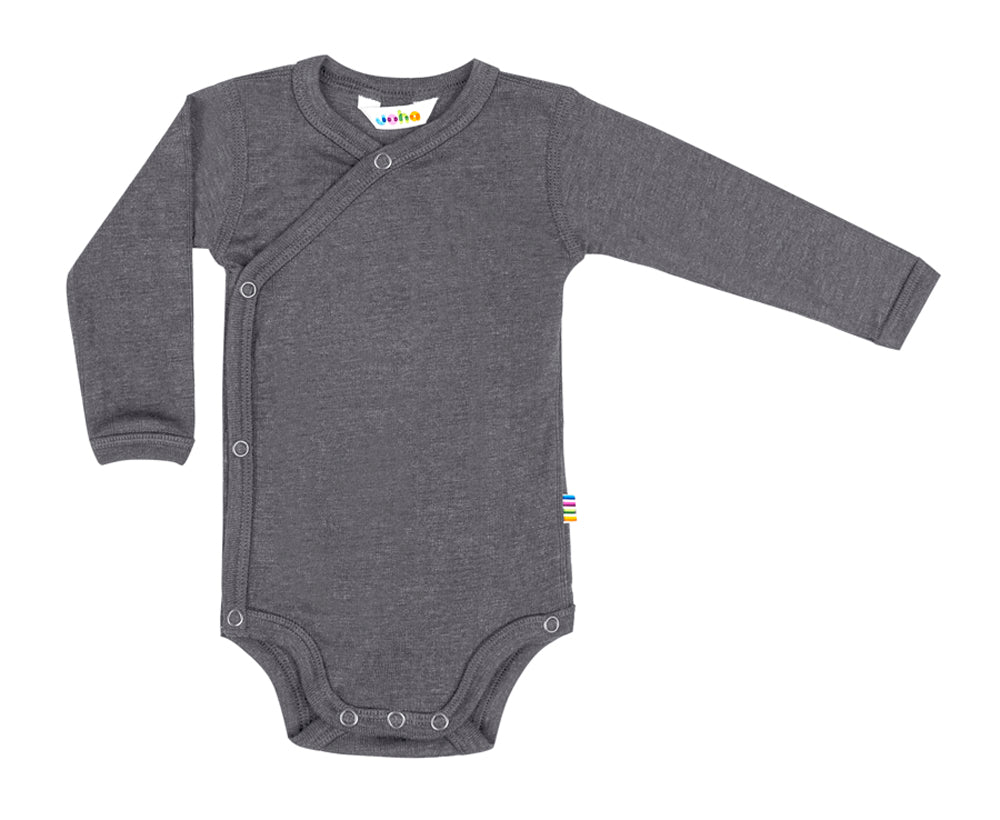 Merinowolle Seide Wickelbody | Grau