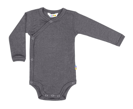 Merinowolle Seide Wickelbody | Grau