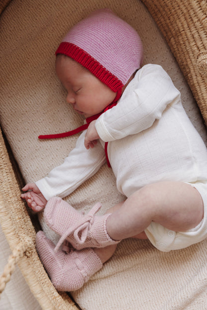 Strickschuhe ‚Booties Powder‘ Merinowool