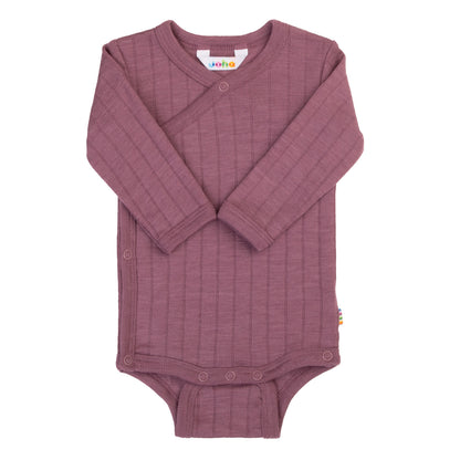 Merinowolle Seide Wickel-Bodysuit | Beere