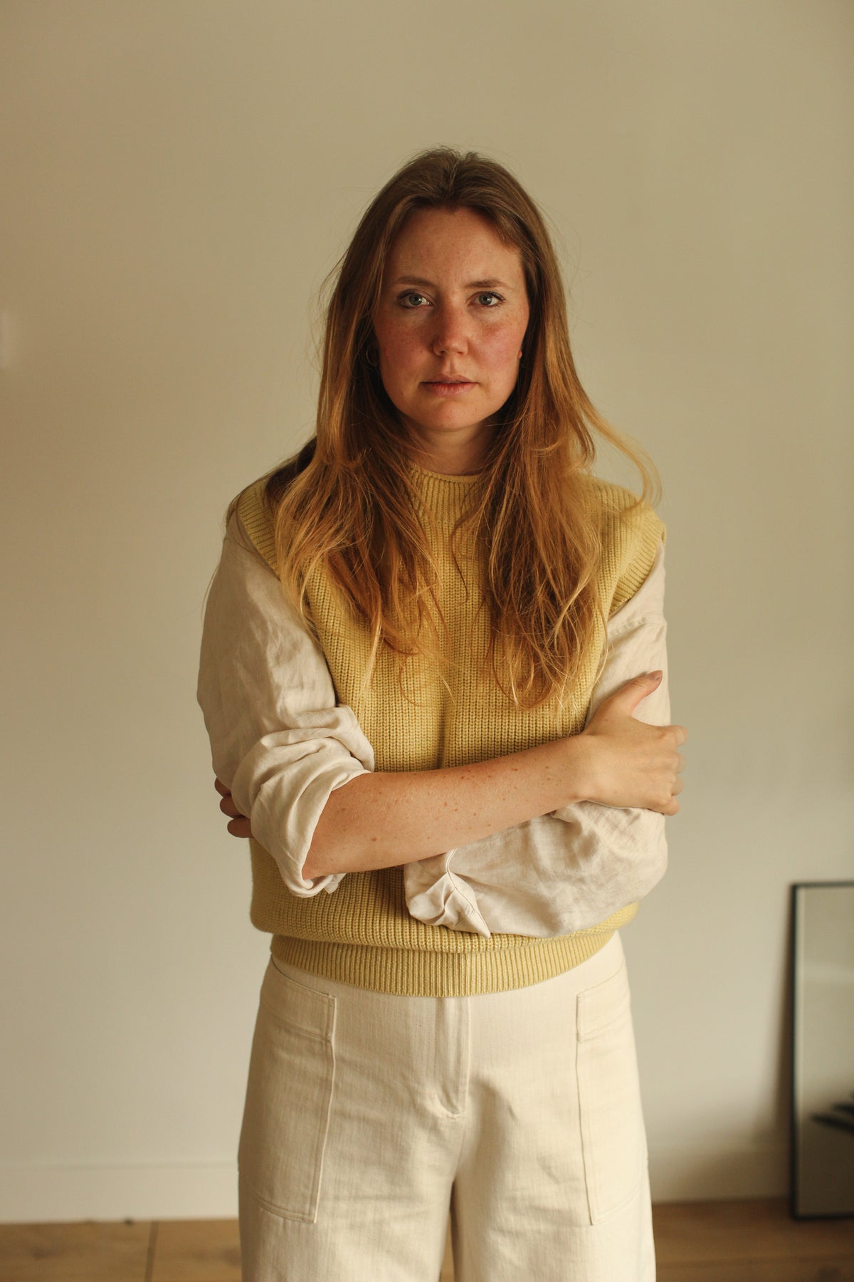 Hvid Mama Pullunder Merinowolle ‚Vest Helle‘ | Light Yellow