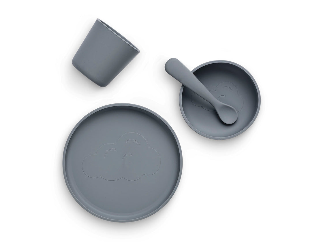 Silikon Geschirrset 4er | Storm Grey