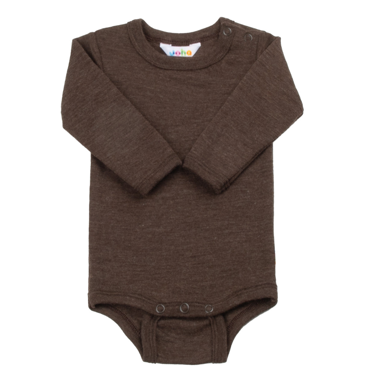 Merinowolle Langarm Bodysuit | Dunkelbraun Gr.50