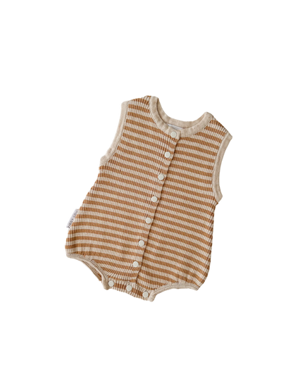 Bubble Knit Romper | Golden Stripes