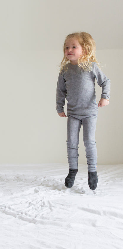 Merinowolle Leggings | Grey Melange