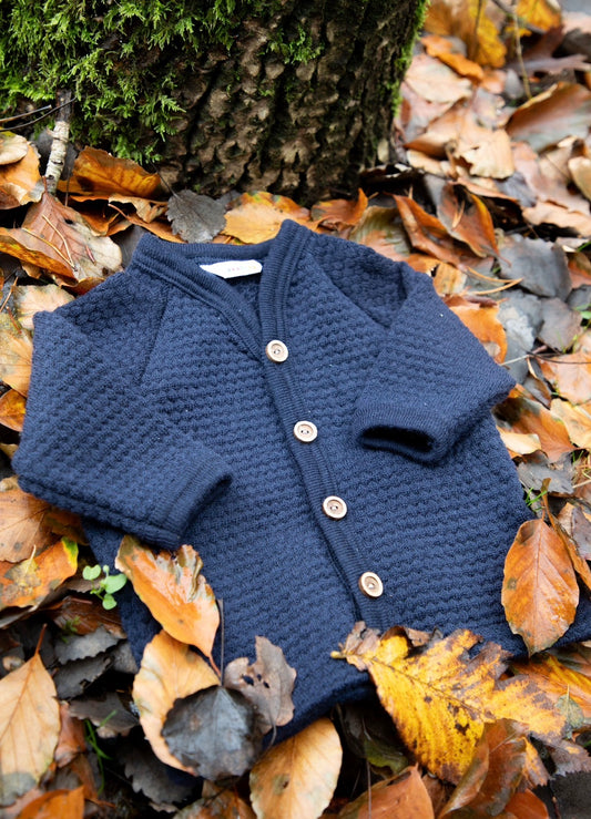 Merinowolle Baby Cardigan | Navy