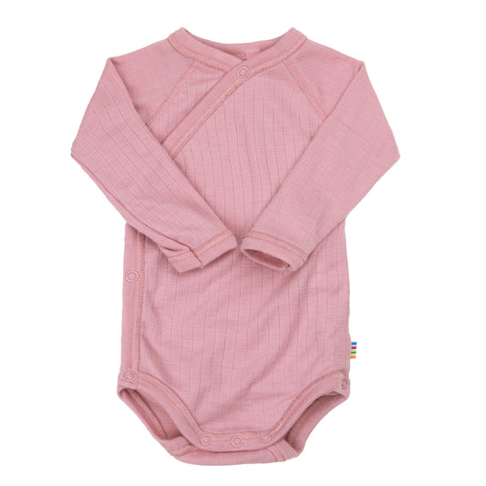 Merinowolle Wickel-Bodysuit | Alte Rose