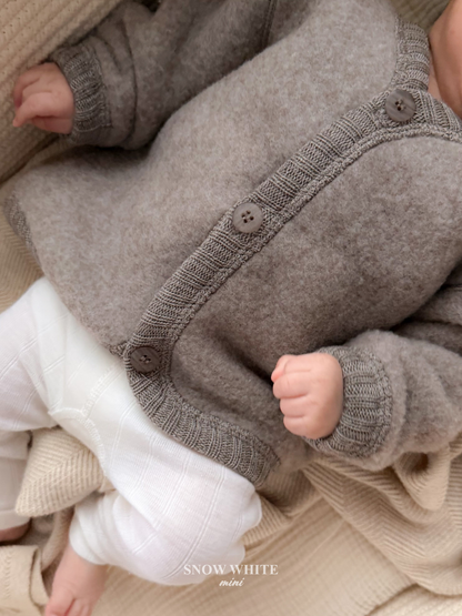 Joha Jacke/Cardigan aus Merinowoll-Fleece | Sesame Melange