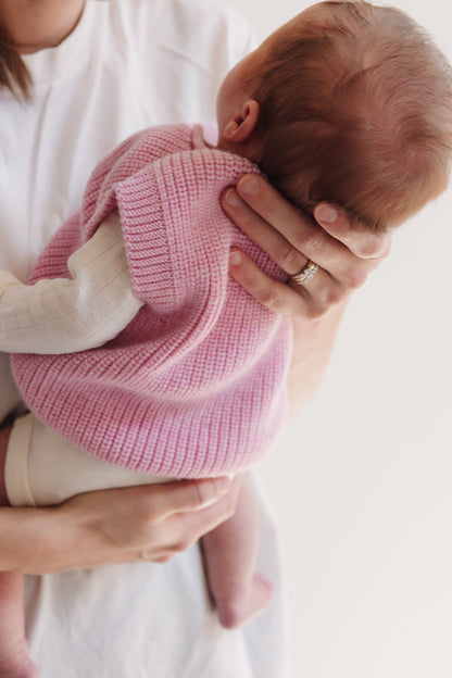 Merinowolle Pullunder ‚Vest Harvey‘ Cotton Candy