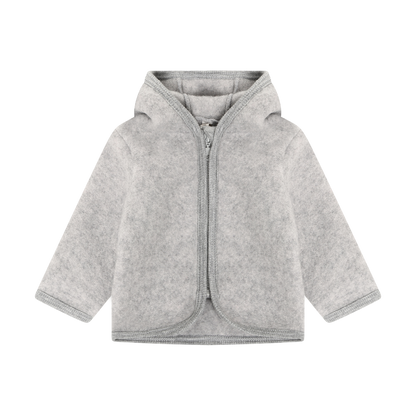 Fleecejacke aus Merinowolle von Huttelihut in Grey Melange