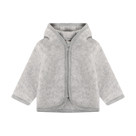 Fleecejacke aus Merinowolle von Huttelihut in Grey Melange