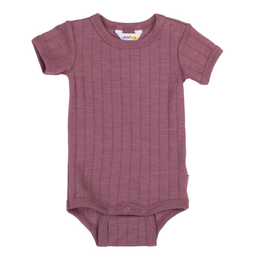 Merinowolle Seide Kurzarm Bodysuit | Beere