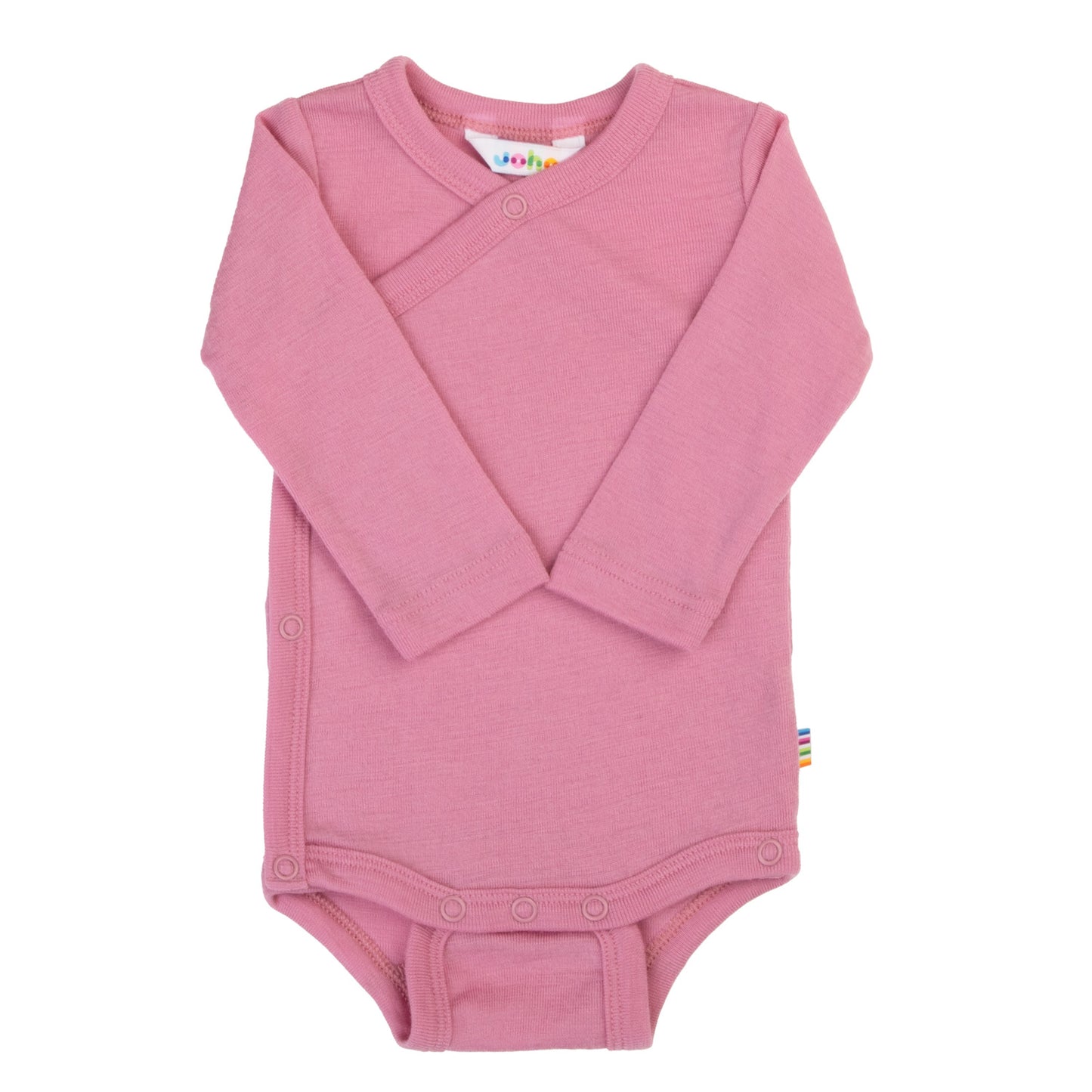 Merinowolle Wickel-Bodysuit | Rosa