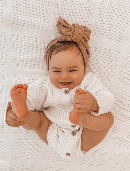 Ribbed Knit Onesie | Milk