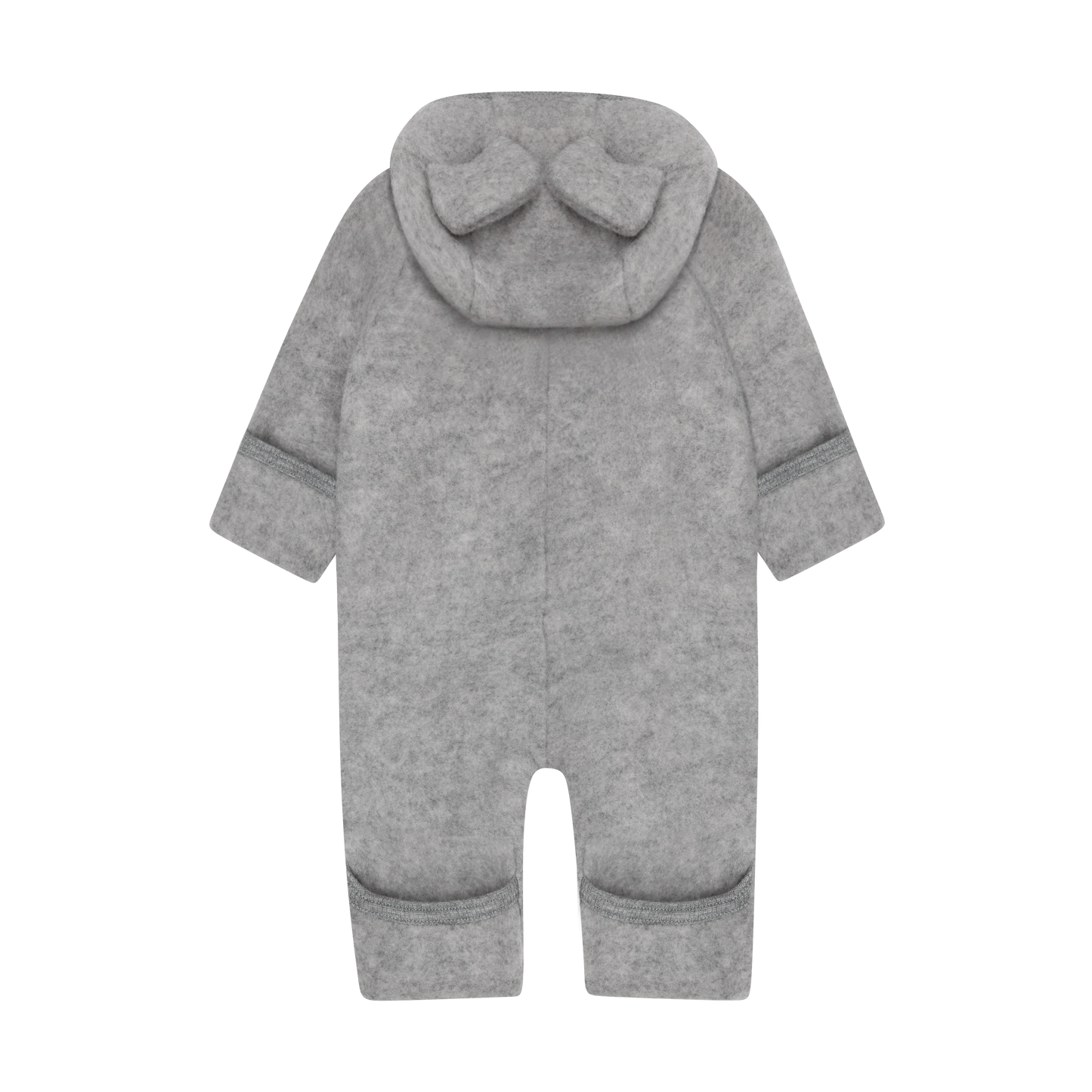 Huttelihut Fleece-Overall Merinowolle mit Öhrchen | Grey Melange