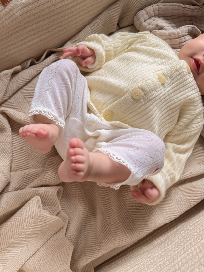 Merinowolle Ripp Cardigan | Natur