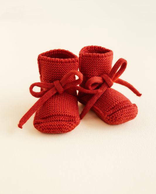 Hvid Strickschuhe Merinowolle ‚Booties‘ | Red