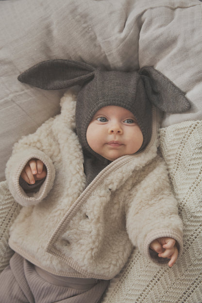 Huttelihut Jacke Pixie Merinowolle | Teddy Cement