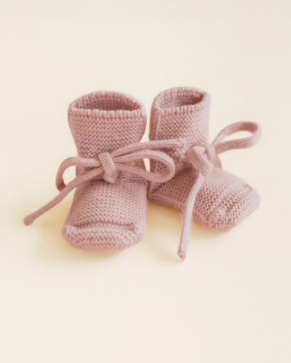 Strickschuhe ‚Booties Powder‘ Merinowool