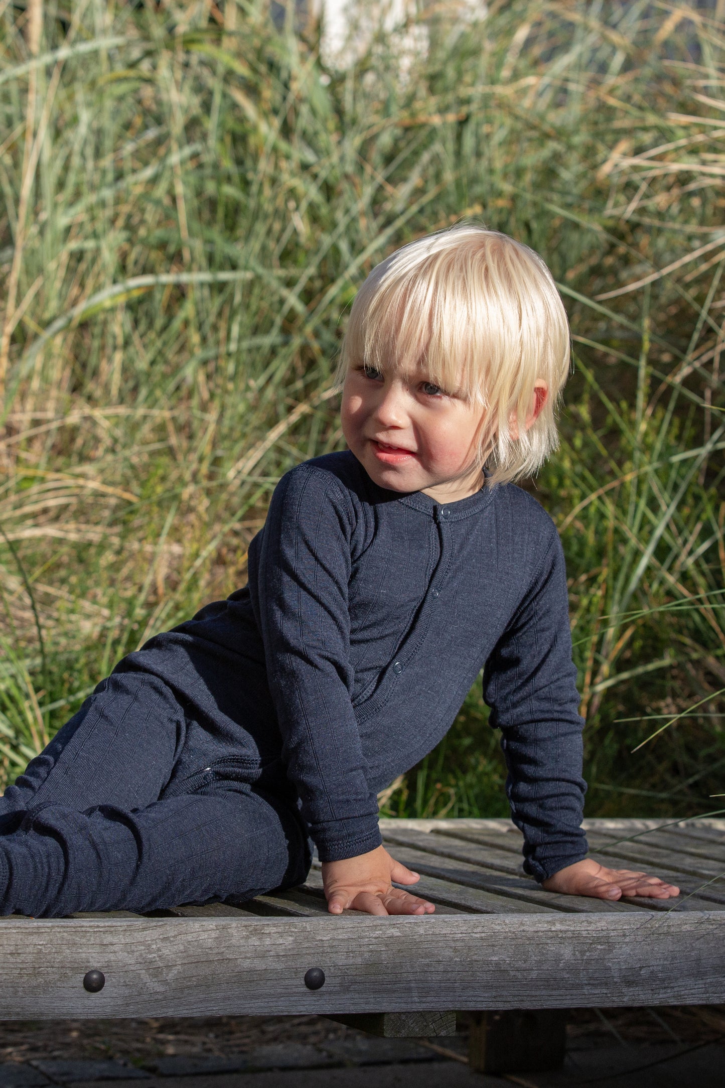 Merinowolle Seide Strampler | Navy