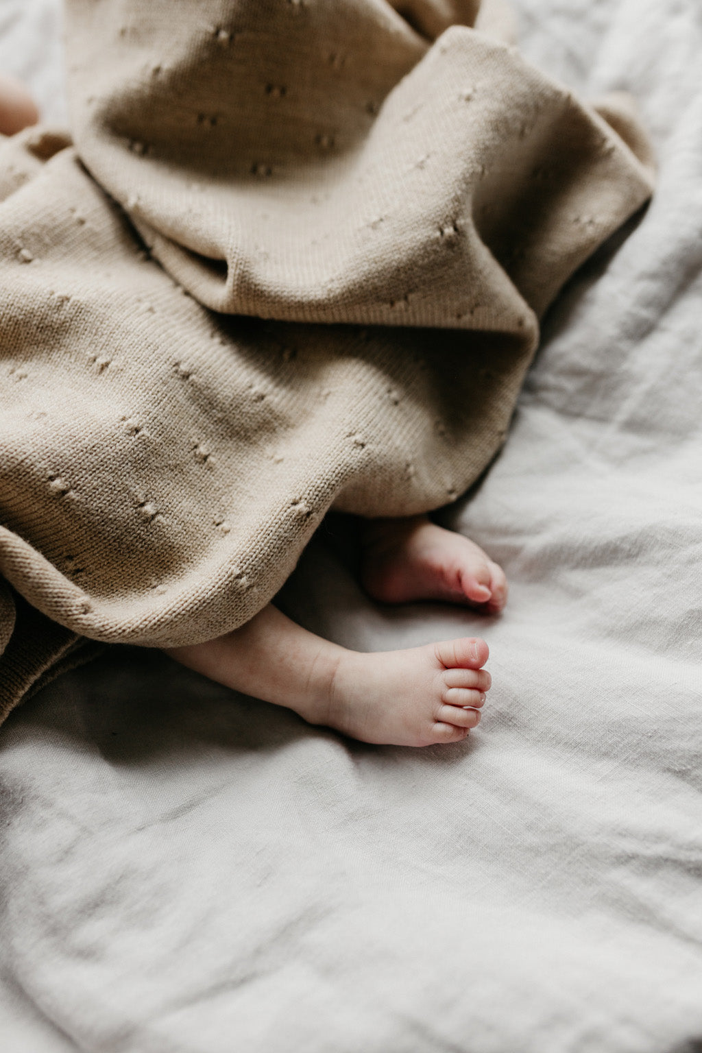 Merinowolle Strickdecke ‚Bibi Sand‘