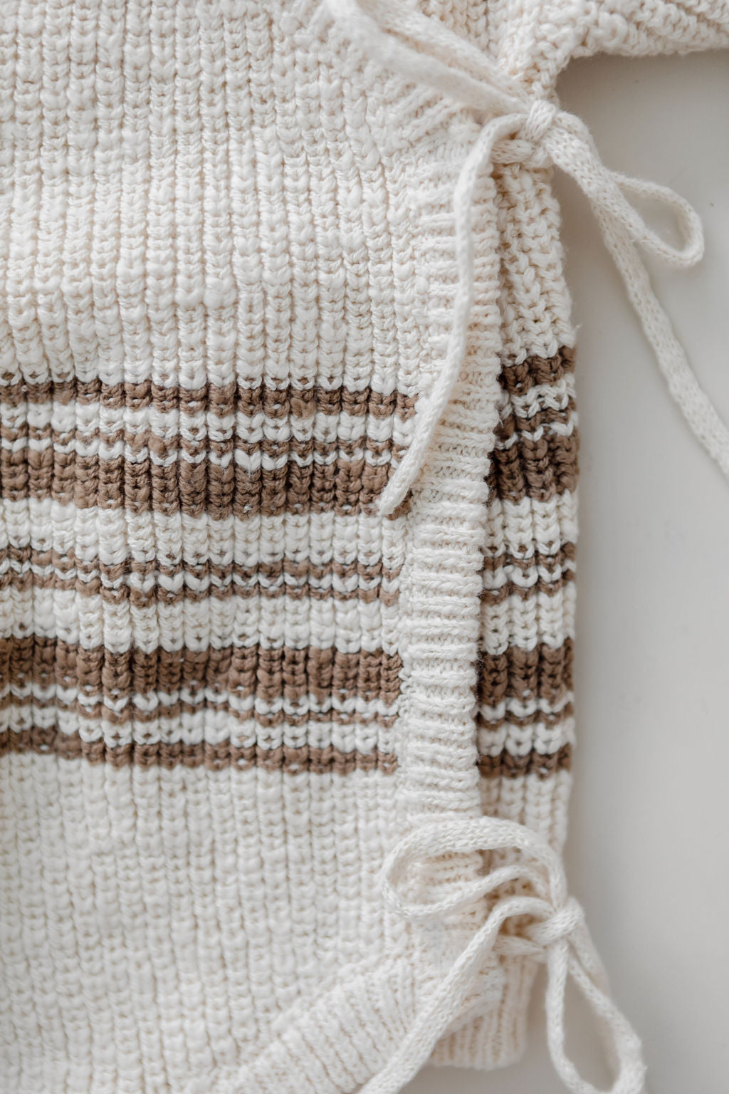 Knit Kimono Romper | Textured Stripe