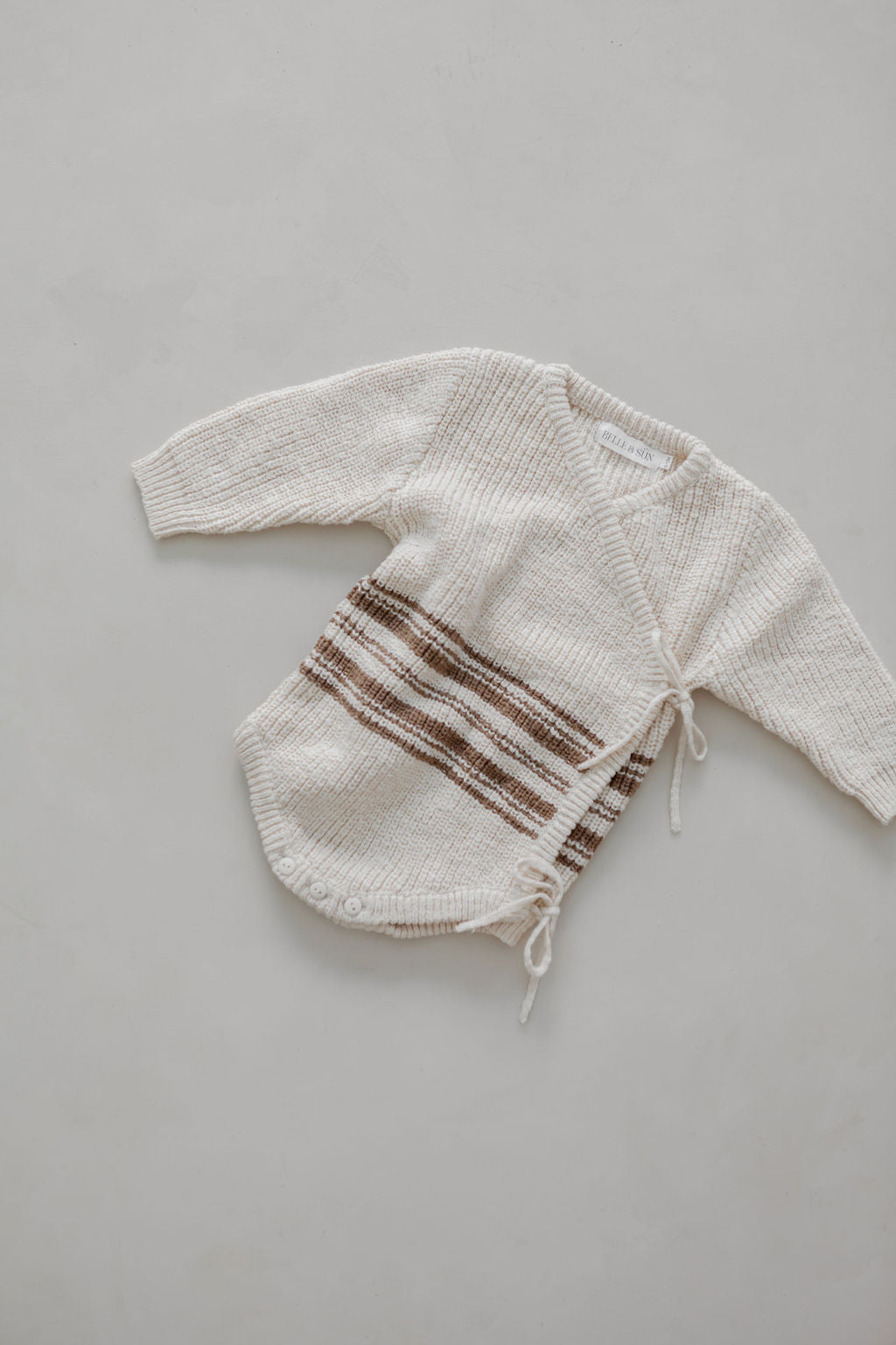 Knit Kimono Romper | Textured Stripe