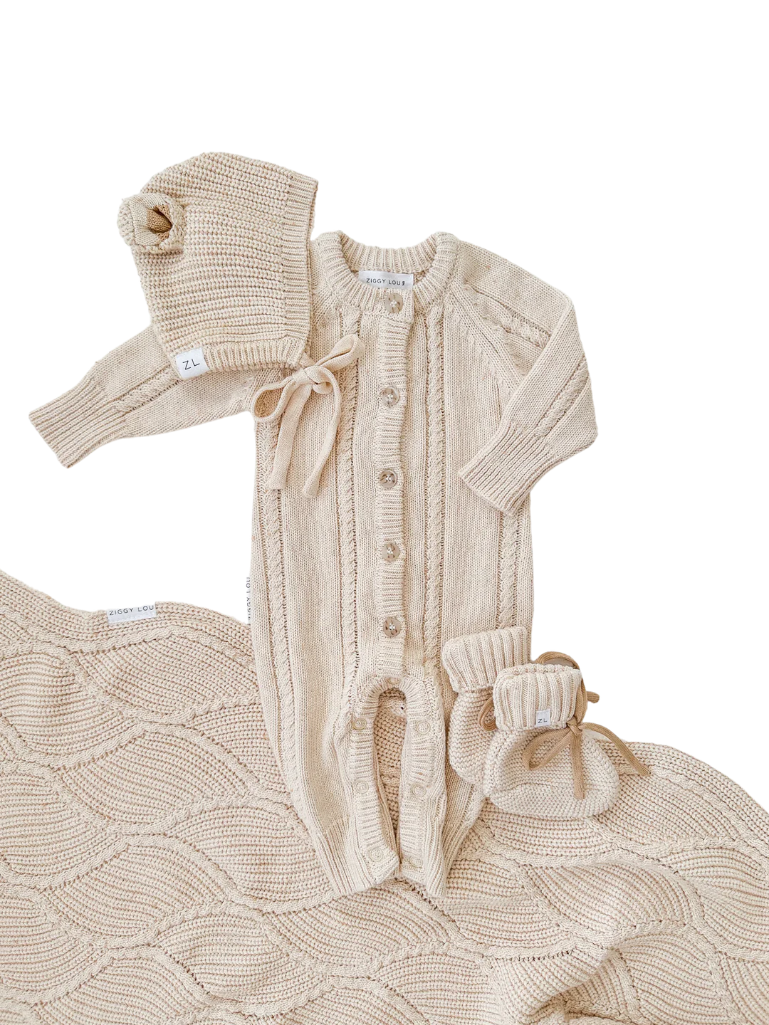 KNIT BONNET BEAR | Biscotti Fleck